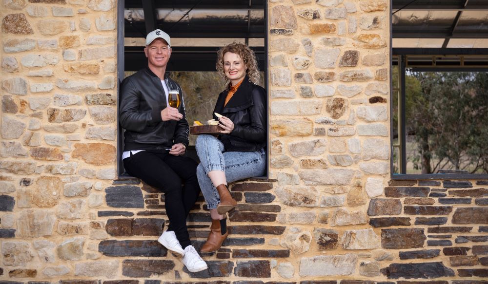 Sheree and Saul Sullivan. Grünthal Brew and Udder Delights Cheese. Adelaide Hills brewery. Adelaide brewery.
